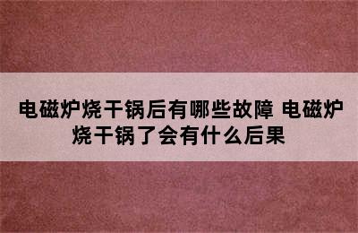 电磁炉烧干锅后有哪些故障 电磁炉烧干锅了会有什么后果